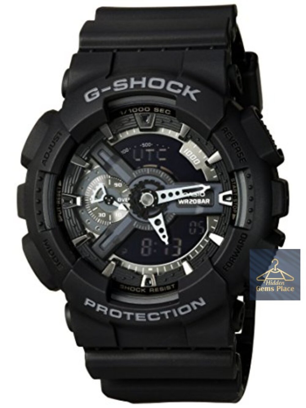 G-Shock Analog Digital Quartz Watch with Alarm, Timer, World Time, Water